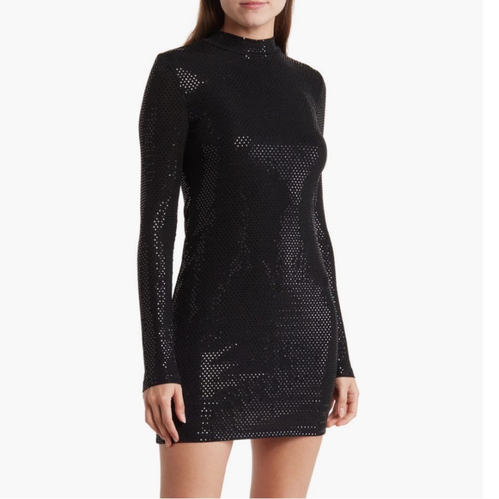 Elodie Sparkling Long Sleeve Minidress sz M
